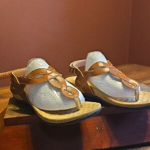 Brown and White Kids Sandals